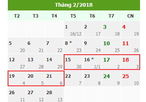 Tết Nguyên đán 2018