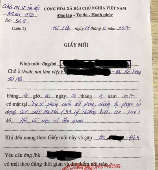 Bạn làm gì khi công an gửi giấy mời vì viết trên Facebook?