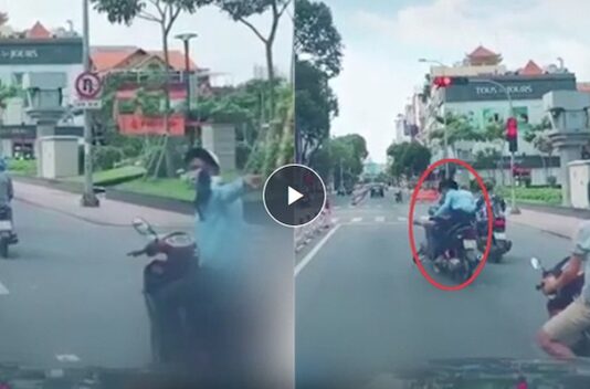 Chỉ vì cái chỉ tay phía sau, người đàn ông đi xe máy gây t.ai n.ạn k.inh h.oàng