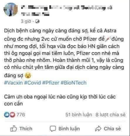 Cô gái khoe được tiêm vắc xin Pfizer nhờ ‘ông ngoại’, giám đốc bệnh viện nói gì?