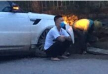 Giang hồ mạng Huấn “Hoa Hồng” lái xe Range Rover gặp nạn