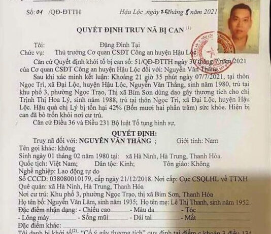 Truy nã người chồng ché.m vợ trọ.ng th.ương do gh.en t.uông