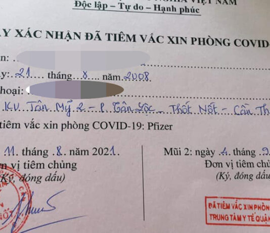 Thông tin 57 trẻ dưới 18 tuổi ở Cần Thơ tiêm vắc xin Covid-19 là chính xác