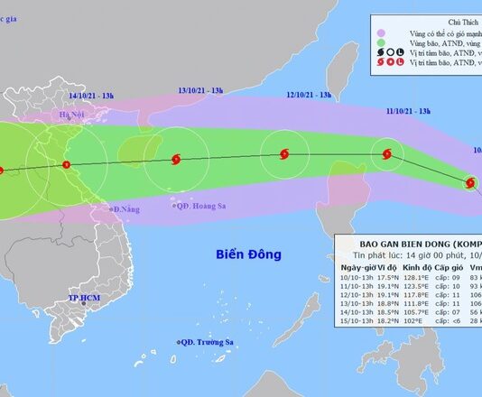 Bão Kompasu sắp vào Biển Đông, dự báo rất mạnh