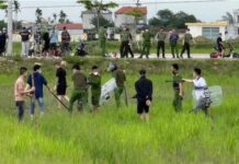 Vây bắt kẻ trộm đ.âm người dân trọng thương rồi ‘cố thủ’ ở cánh đồng