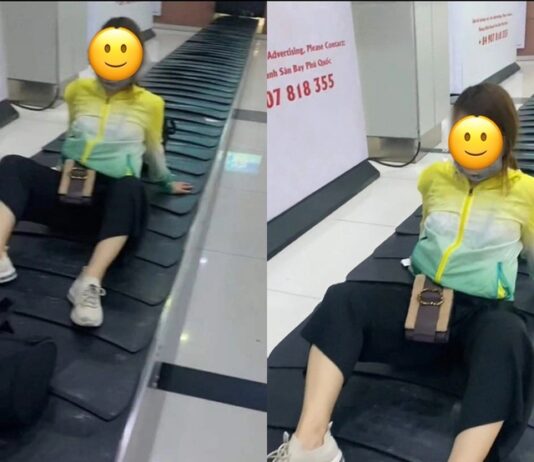 Thông tin mới gây bất ngờ về danh tính cô gái ngồi hớ hênh trên băng chuyền hành lý sân bay