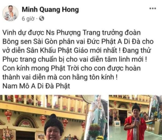 Đoàn Bông Sen Sài Gòn phản hồi vụ Minh Béo “vào vai Đức Phật”
