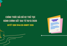 Chính thức bãi bỏ 02 thủ tục hành chính đất đai từ 18/5/2026 theo Quyết định 1846/QĐ-BNNMT ra sao?