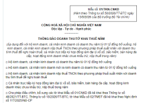 Mẫu Tờ khai thuế năm hộ kinh doanh nộp thuế TNCN theo phương pháp thuế suất nhân với doanh thu tính thuế đề nghị hoàn thuế?